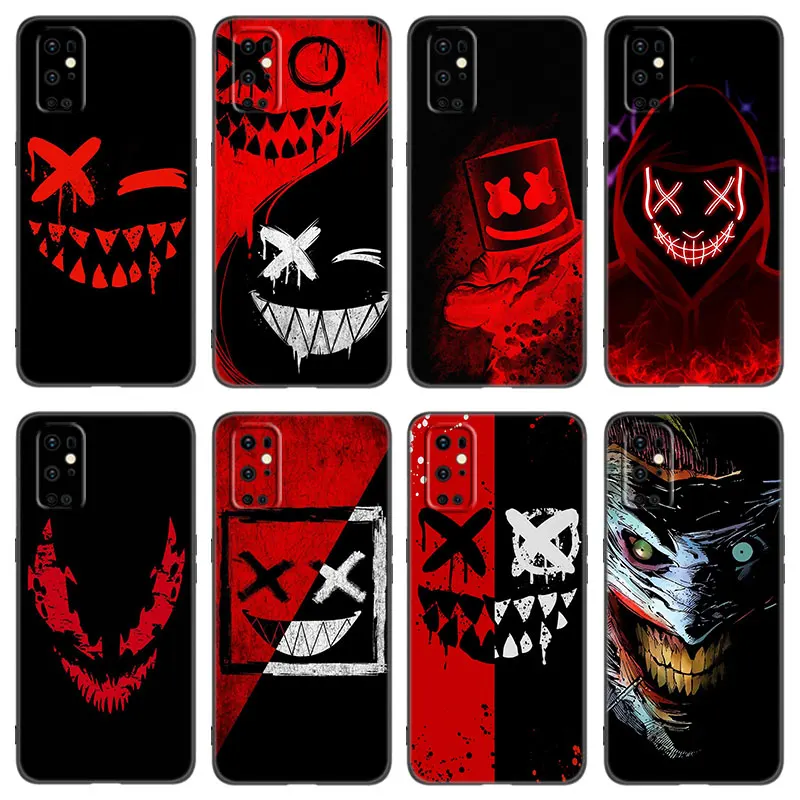Deadly Evil Smile Phone Case For OnePlus 7T 8T 9RT 10R Pro 6T Nord 2T CE2 N10 N20 N100 N200 ACE 5G Soft TPU Black Cover