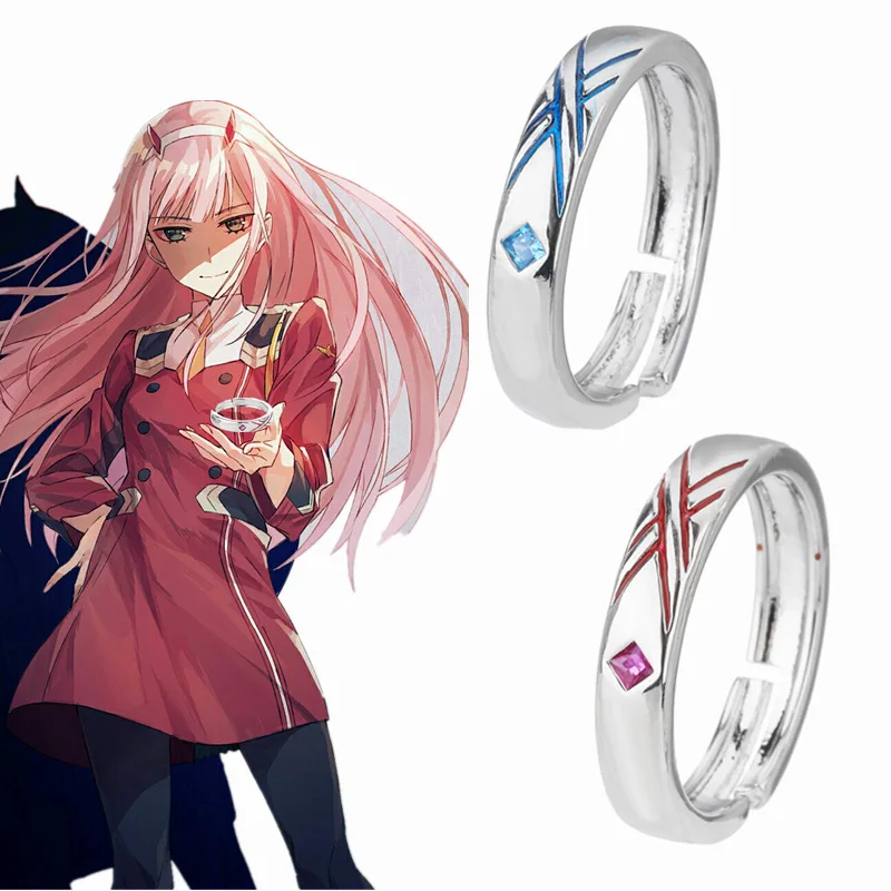 

20pcs/Lot Darling In The Franxx Ring HIRO ZERO TWO Cosplay Adjustable Unisex Couple Lover Rings Jewelry Gift Prop Accessories