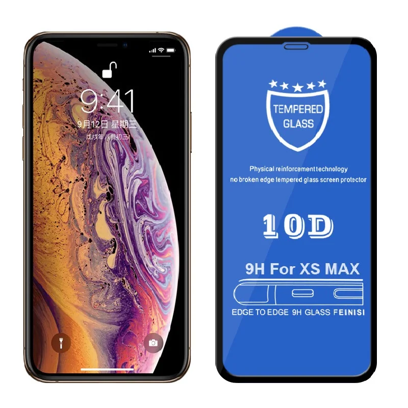 

Защитное стекло 10D для iPhone 13/12/11 Pro Max/XS/X/8/7/6S Plus/SE, 500 шт.
