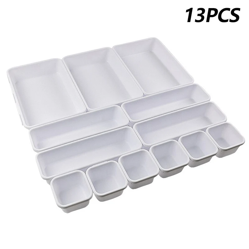 

Organizers Drawer Organizer Storage Stationery Makeup Kitchen For 13pcs Home For Bathroom Desk Boxes Separator Office Box