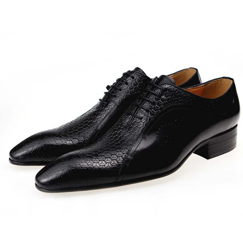 Formal Leather for Man Evening Wedding Comfortable High Quality Footwear Classic Side Carving Shoes for Men  Black Brown Brogue