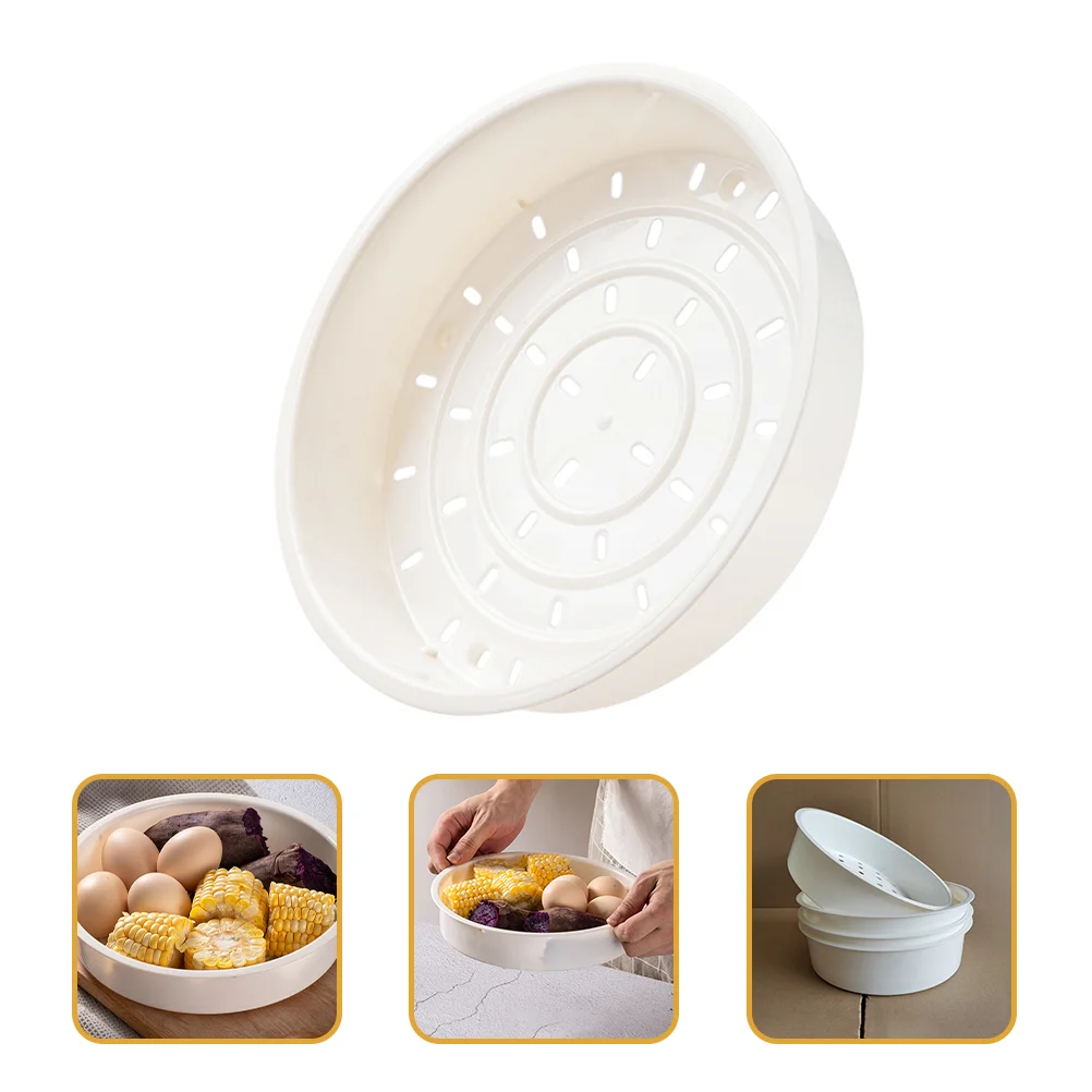 

2 Pcs Rice Cooker Steam Rack Bread Loaf Pan Simple Steamer Filter Element Kitchen Gadget Plastic Thickened Steamer Steamer Hotel