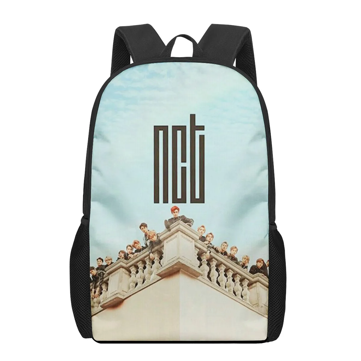 NCT 3D Print School Backpack for Boys Girls Teenager Kids Book Bag Casual Shoulder Bags 16Inch Satchel Mochila