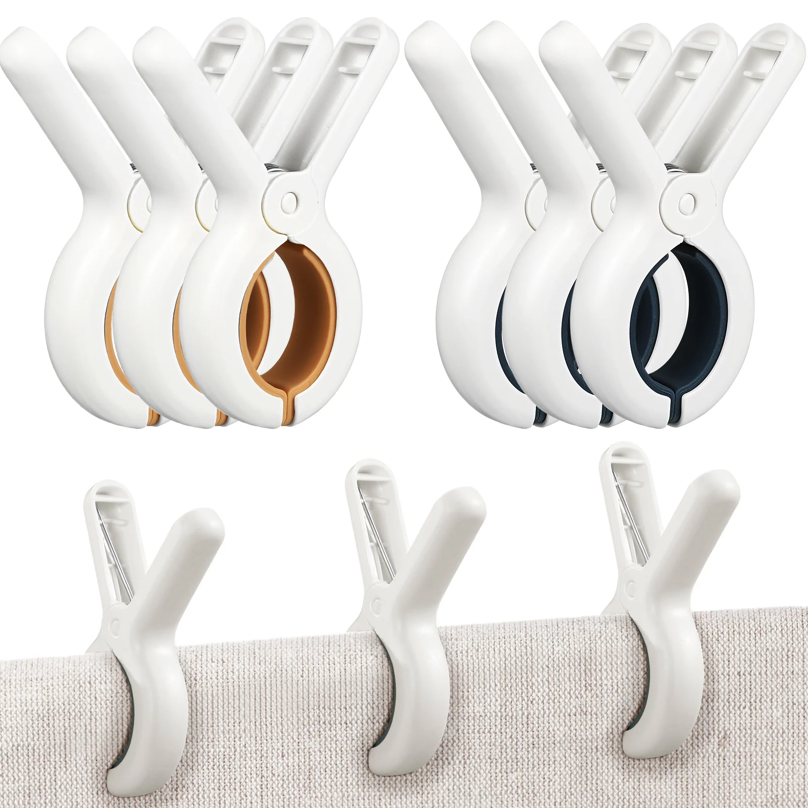 

18Pcs Quilt Clothes Clips Beach Towel Clamps Heavy Duty Outdoor Drying Line Pegs for Hanging Clothes