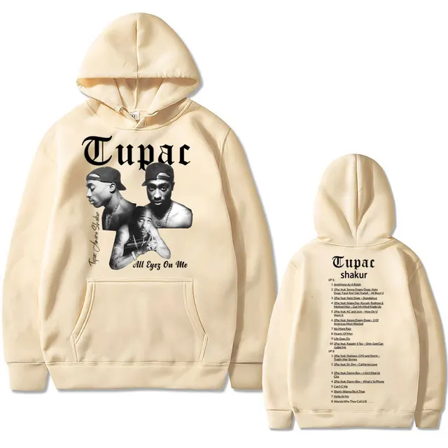 Rapper Tupac 2pac Hip Hop Hoodie Men's Fashion Hoodies Men Women Oversized Pullover Male Black Streetwear Man Vintage Sweatshirt 3