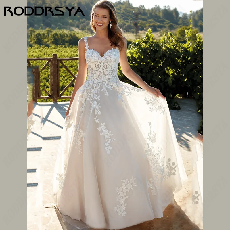

RODDRSYA Sweetheart Off Shoulder Wedding Dress for Woman Illusion Backless A-line Bridal Gown Simple Tulle Vestidos Novias Boda