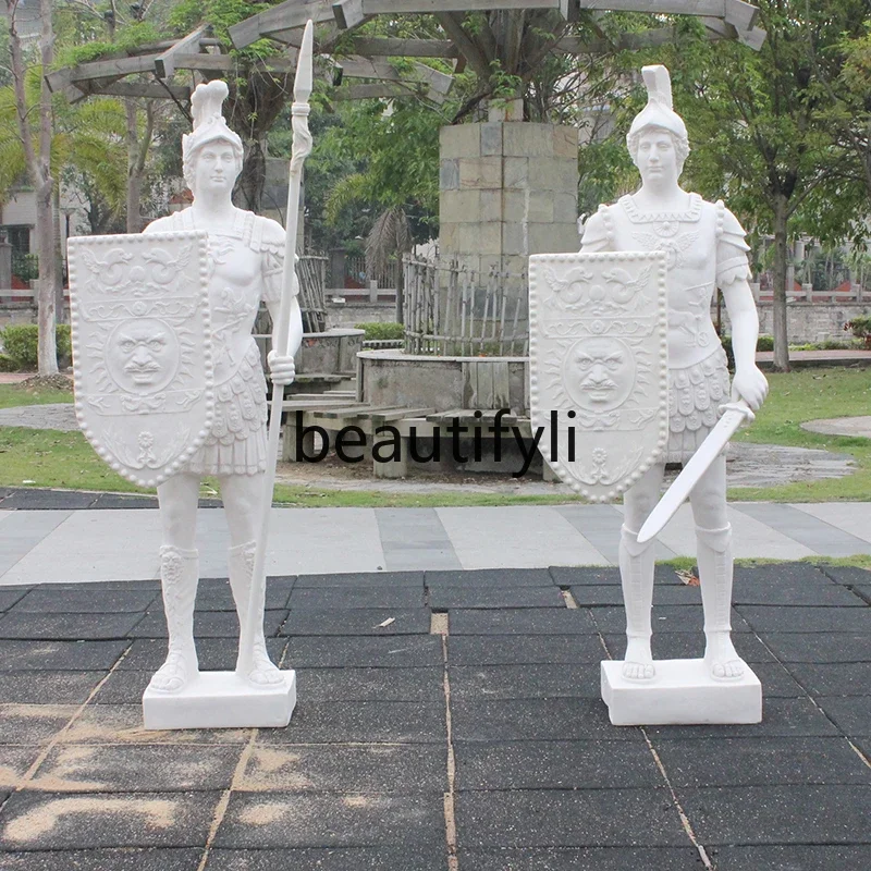 Большая европейская средневековая римская фигура самурая скульптура орнамент