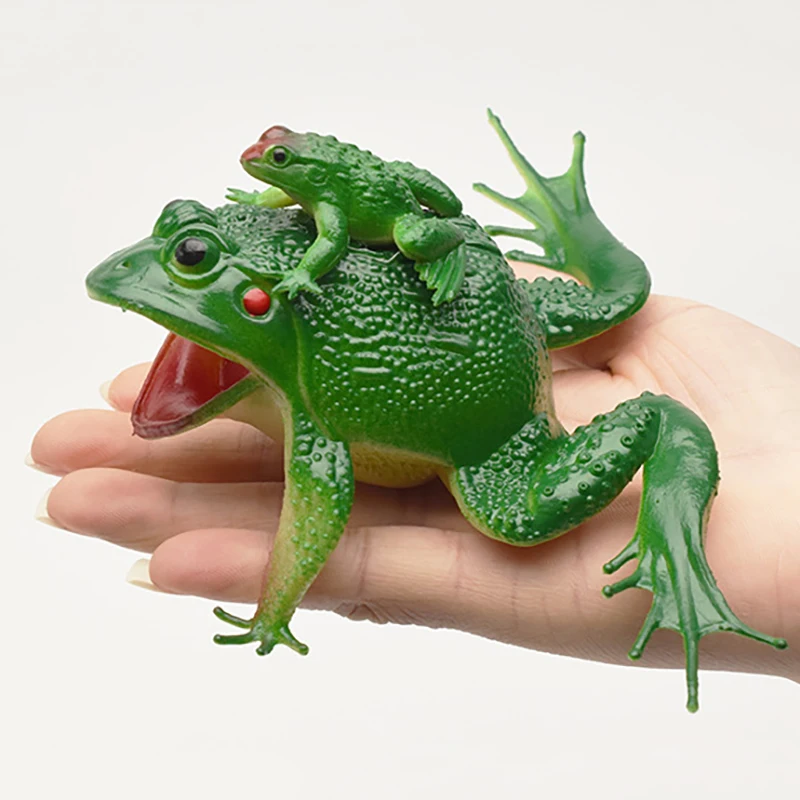 Simulation Sounding Frog Model Mother And Child Frog Frog Toad Fake Frog Tricky Pranks Props Children's Animal Sound Making Toys