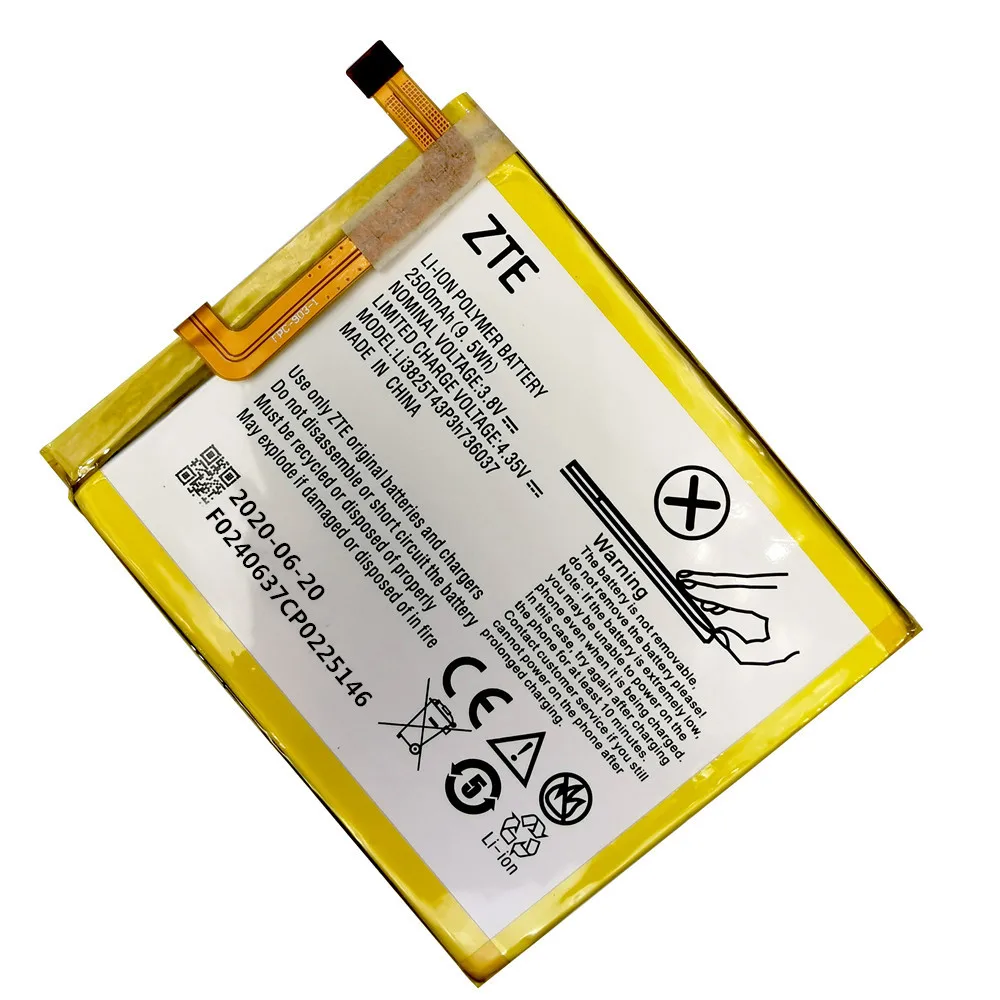 100% new original 3.8V 2500mAh Li3825T43P3h736037 For ZTE BV0720 / Blade A2 V7 Lite Dual SIM Battery +tool |
