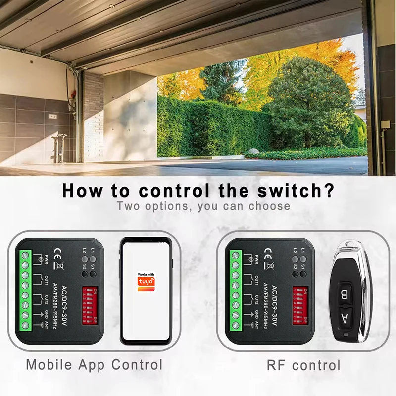 Работает с модулем Tuya Wifi Приёмник интеллектуального модуля для SOMMER 4020 TX03-868-4 4026 4031 4011 4025 4035 4013 TX03-434-4-XP пультов дистанционного управления (art.: 3920dc27f8f8a) - 3920dc27f8f8a