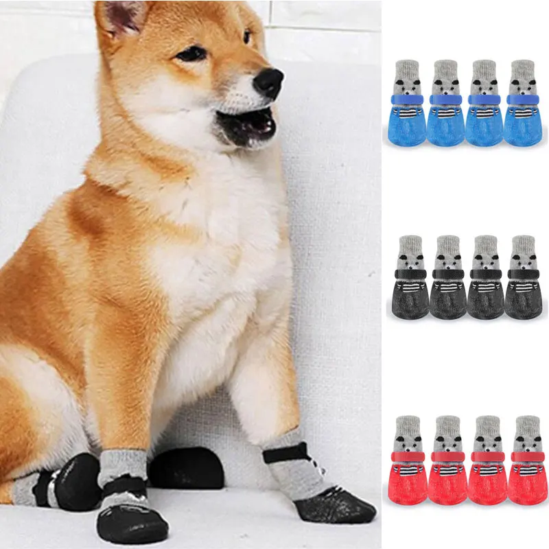 

Dog Shoes Non-slip Dog Socks for Small Medium Dogs Waterproof Cotton puppy boots Outdoor Pet Product for Dog Dropshipping