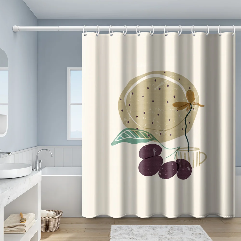 

Водонепроницаемая шторка для душа из полиэстера с крючками