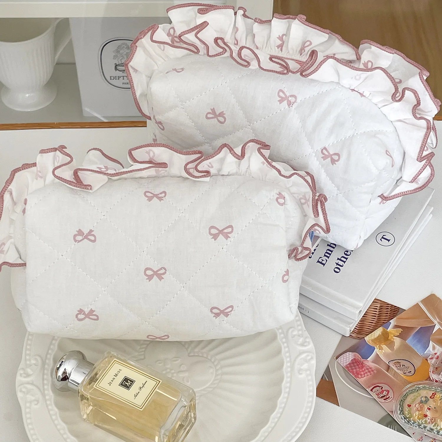 Милая хлопковая косметичка в корейском стиле с лентой и клатчем для женщин