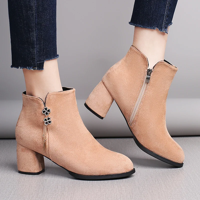 

Элегантные ботильоны женские короткие ботинки женские модные вечерние ботинки на высоком каблуке замшевые ботинки классические черные ботинки челси 2022