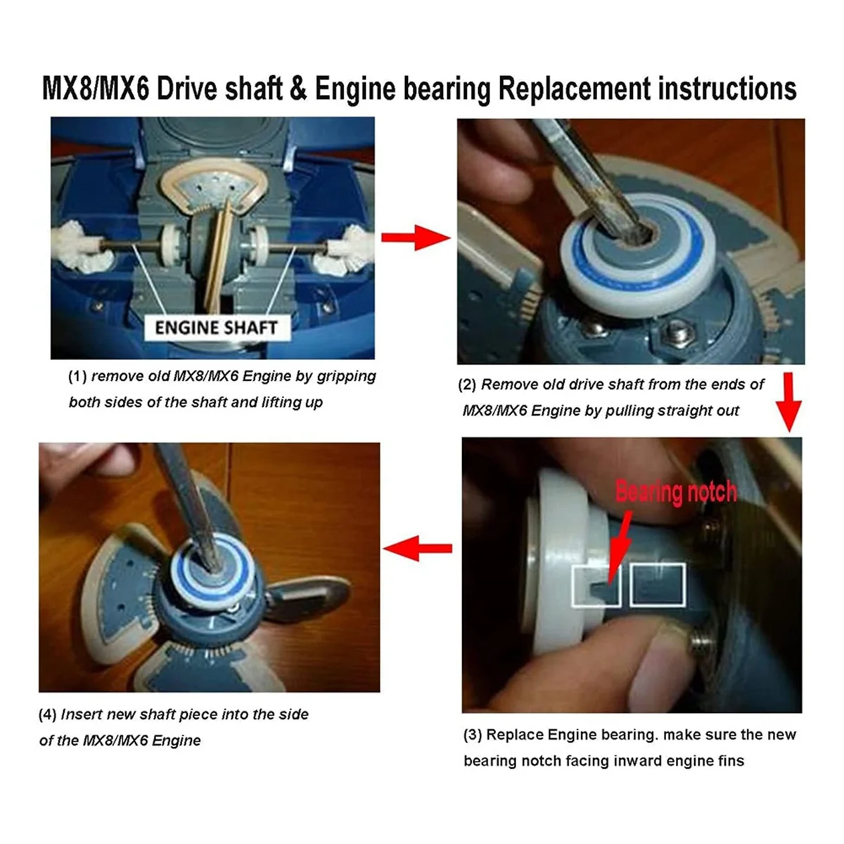 Для MX8 Elite/MX6 Elite комплект для восстановления приводного вала очистителя бассейна