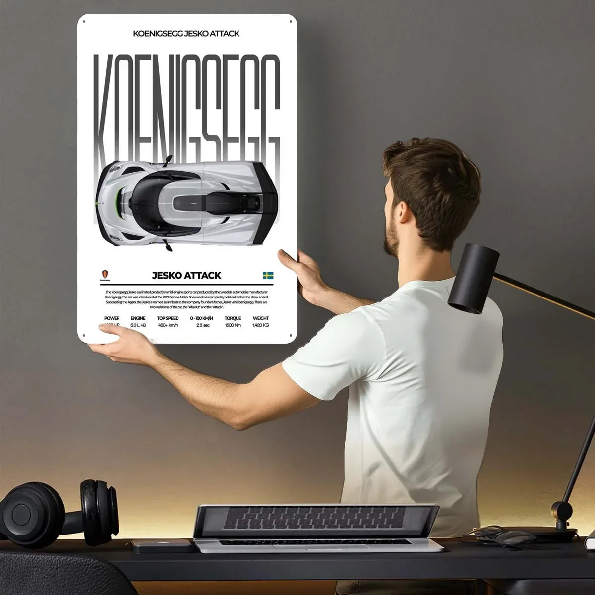 Жестяные знаки Koenigsegg Jesko Attack классический автомобильный постер украшение для