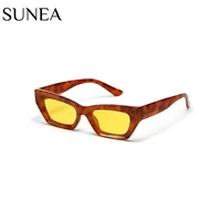 women sunglasses fashion cat eye sunglass leopard yellow sun glasses retro small frame uv400 shades eyewear for female