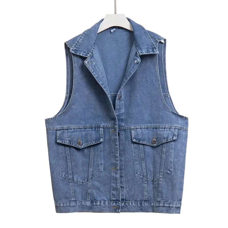 Джинсовый жилет женские куртки Джокер новинка 2025 весенне-осеннее пальто без