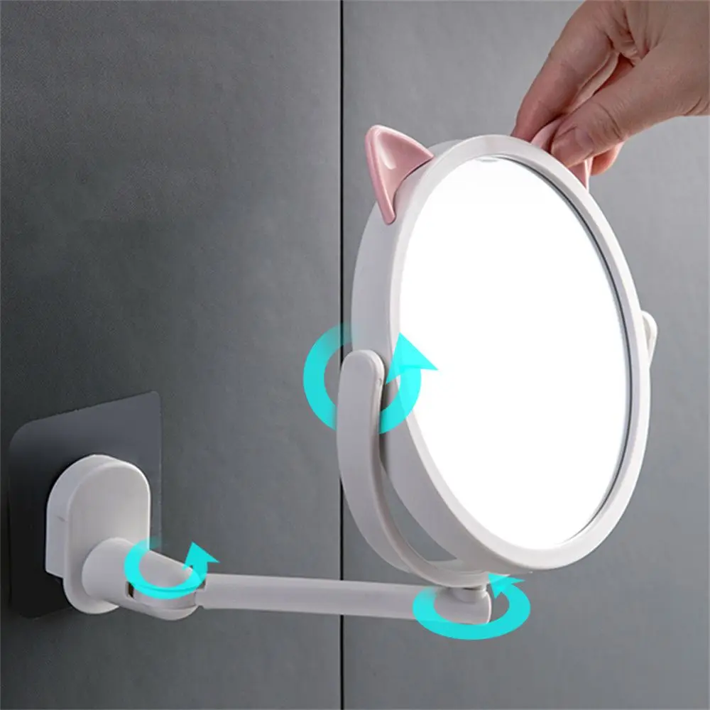 

Creative Fashion Durable Adjustable Cosmetics Mirror Cat Ear Wall Mounted Bathroom Makeup Mirror