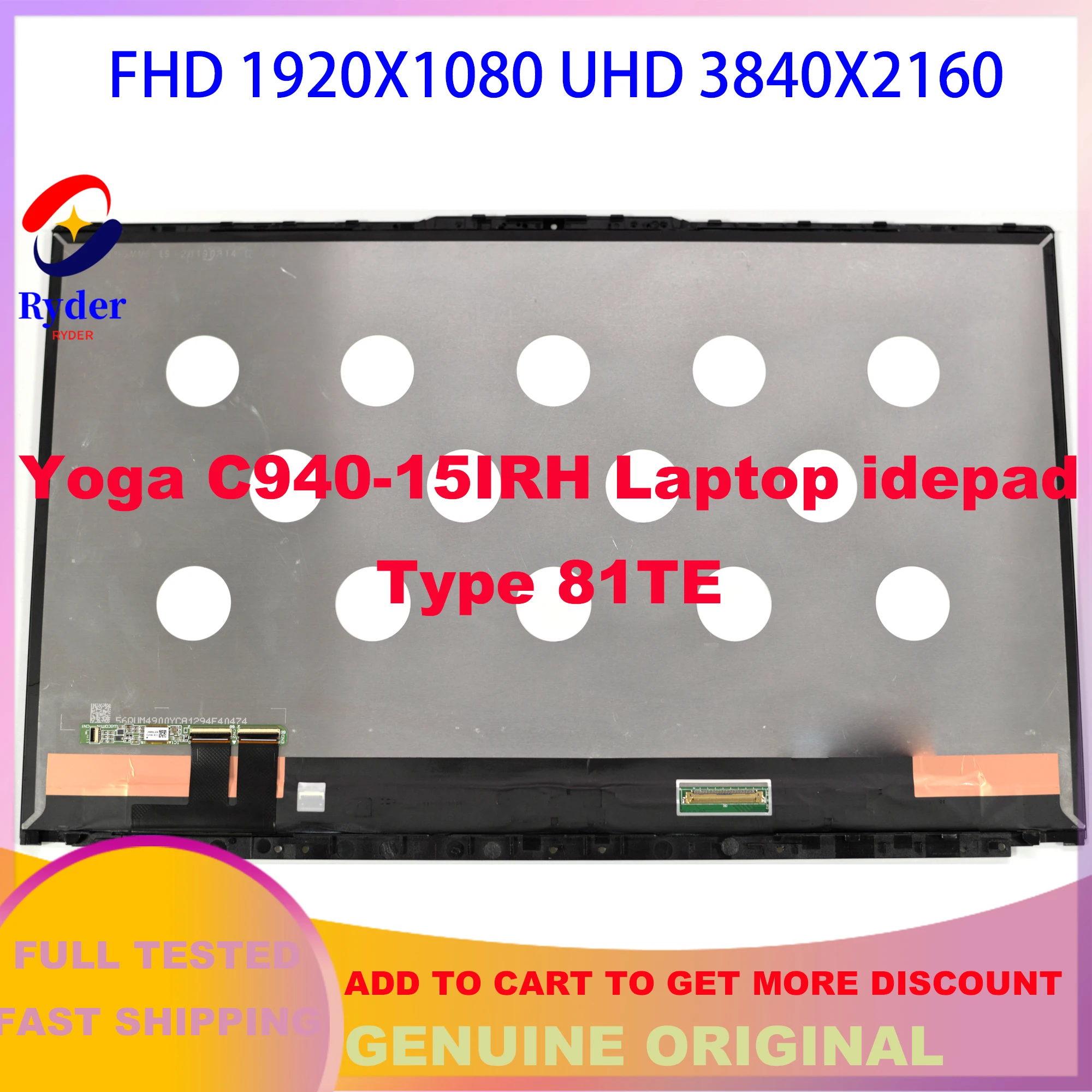 15 6 'ɿHD UHD для Lenovo Ideapad Yoga C940-15 C940-15IRH 81TE ЖК-дисплей с сенсорным экраном