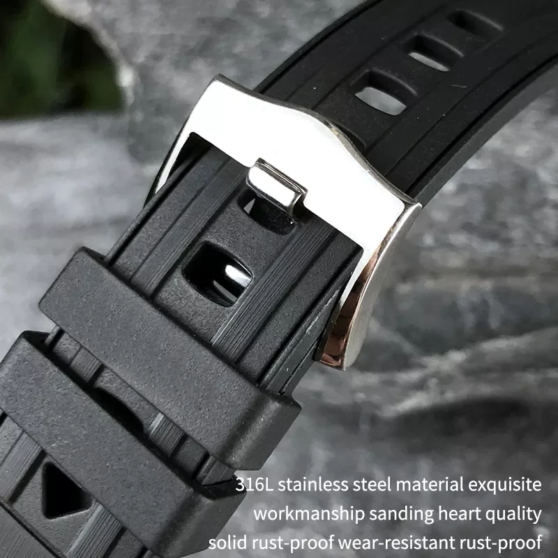 20mm 21mm 19/22mm High Quality Fluorous Rubber Silicone Watch Band Belt  Fit For Omega New Seamaster 300 Black Blue Soft Strap