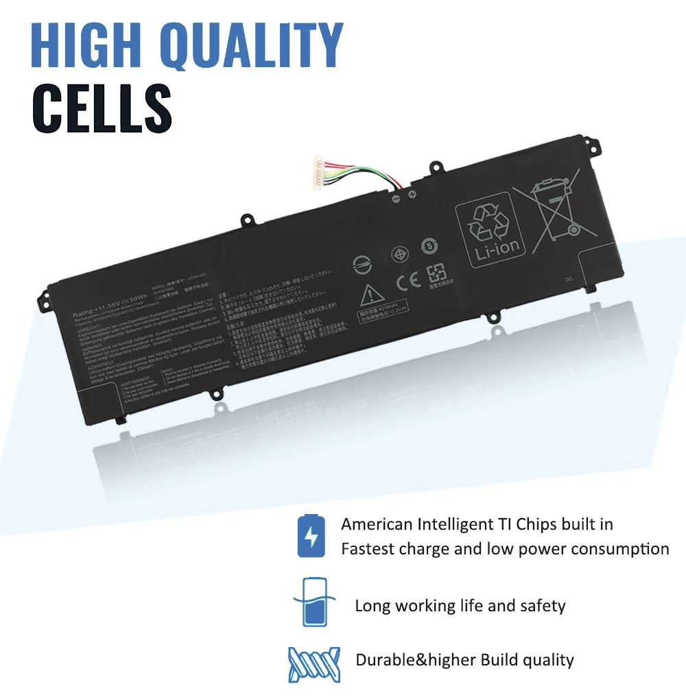 Фото ETESBAY C31N1905 11,55 В 50 Втч аккумулятор для ноутбука ASUS S433F S433FL S521FA S533FL V533F K533F для VivoBook S14 S433FA-AM035T №2