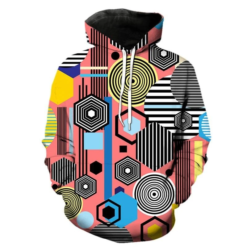 Толстовка с капюшоном Line Circle Design мужской пуловер длинными рукавами уличная