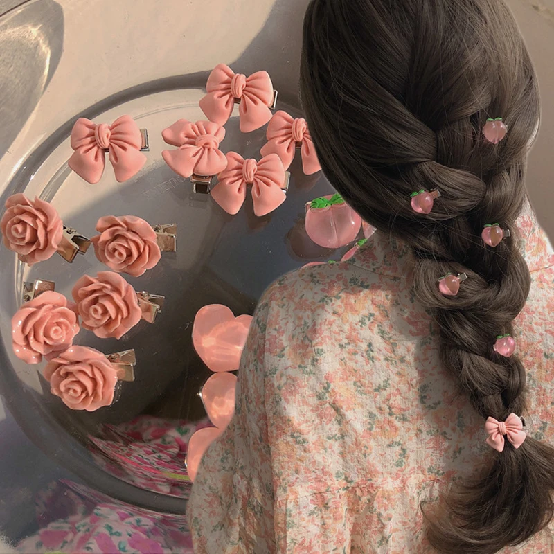 

5pcs Small Flower Buckle Hair Clips Hairpins for Women Girls Fashion DIY Hair Styles Holder Hair Pins Claws Hair Accessories