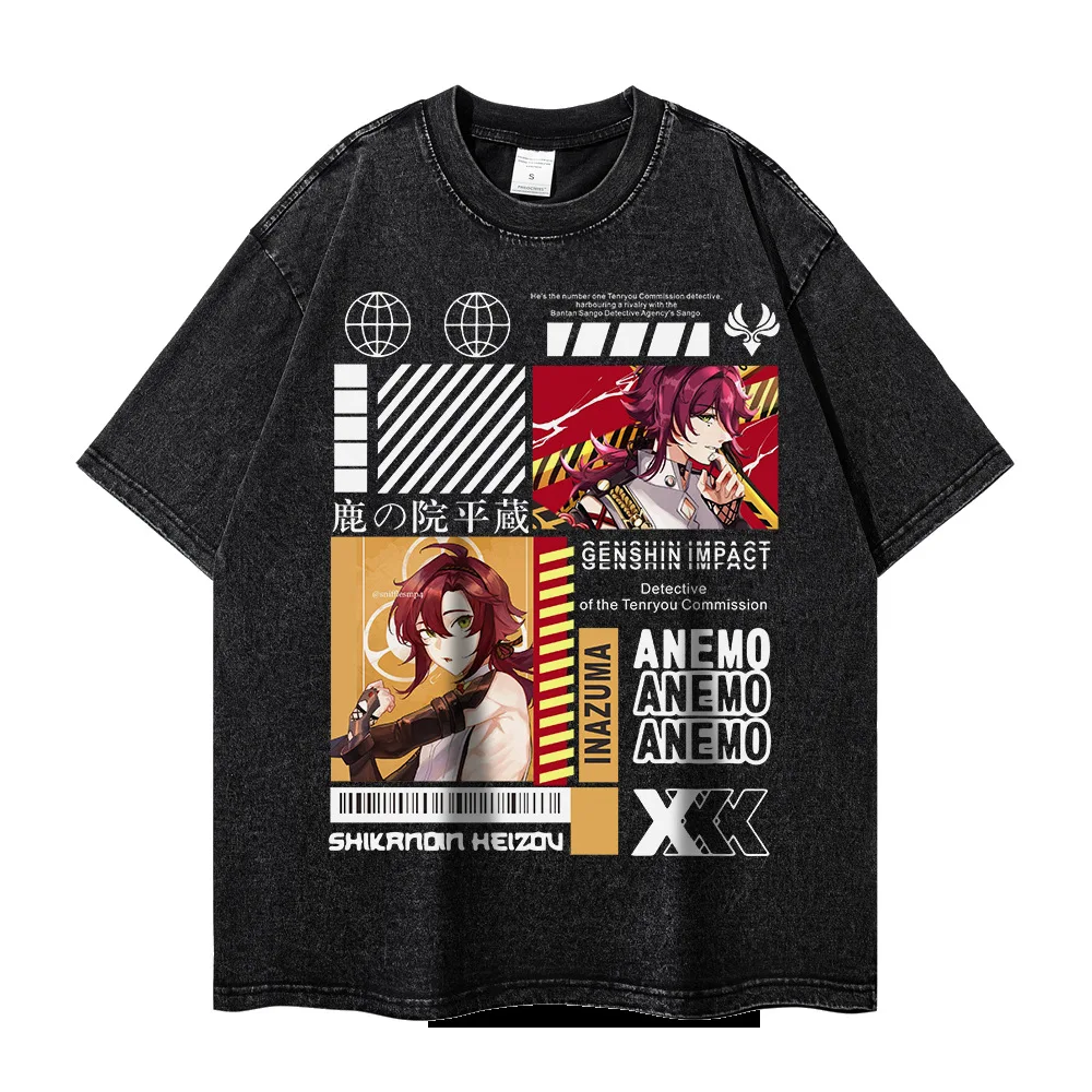 

Japanese Anime Theme Fashion Hip Hop Retro Loose Short Sleeves