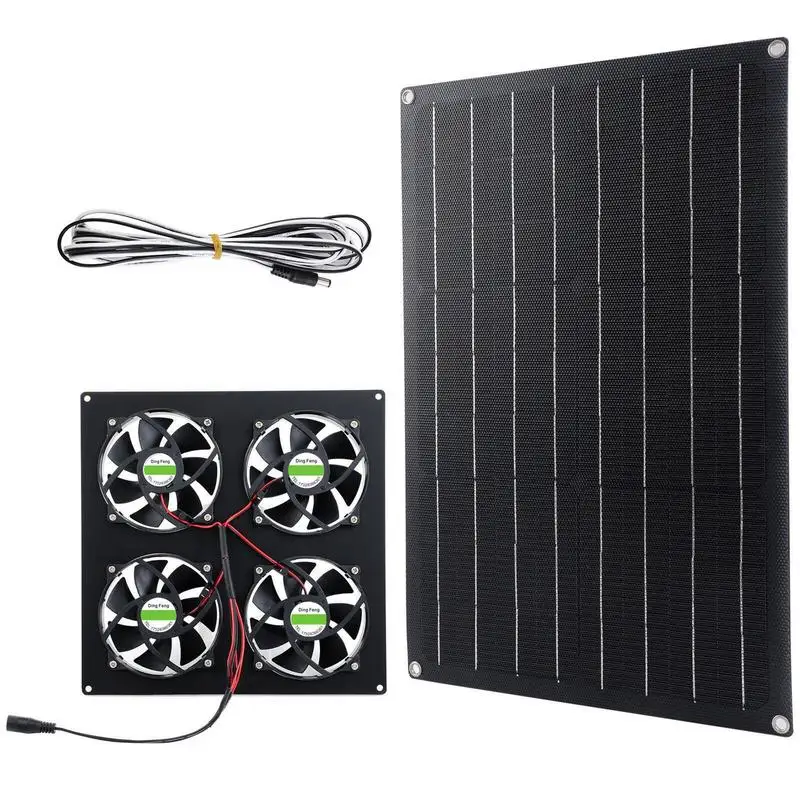 Solar Panel Exhaust Fan Compact And Powerful Solar Vent Fan Portable Ventilator Exhaust Fan For Chicken Coops Greenhouse Pet