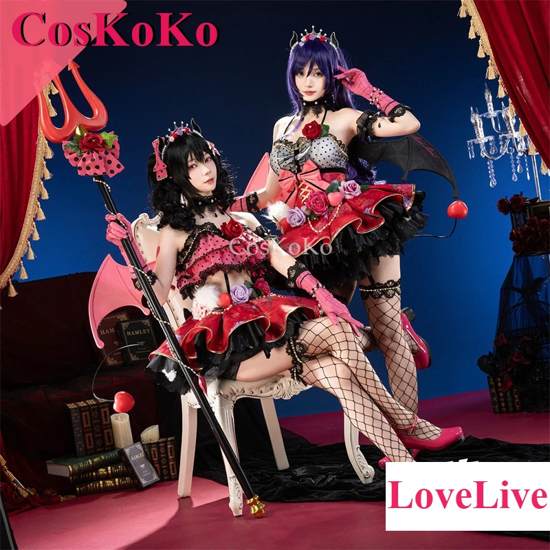 CosKoKo Tojo Nozomi/Yazawa Nico Косплей Аниме LoveLive Костюм Маленький Дьявол Пробуждение Платье