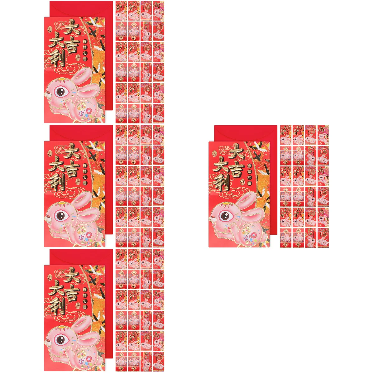 

Red Year Envelopes New Money Packet Cartoon Chinese Packets Pocket Rabbit Paper Bag Festival Spring Envelopethebags Traditional