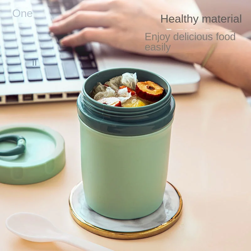 

Simple Worker Mini Milk Mug Microwaveable Breakfast Mug with Lid Portable Pull Ring Soup Mug