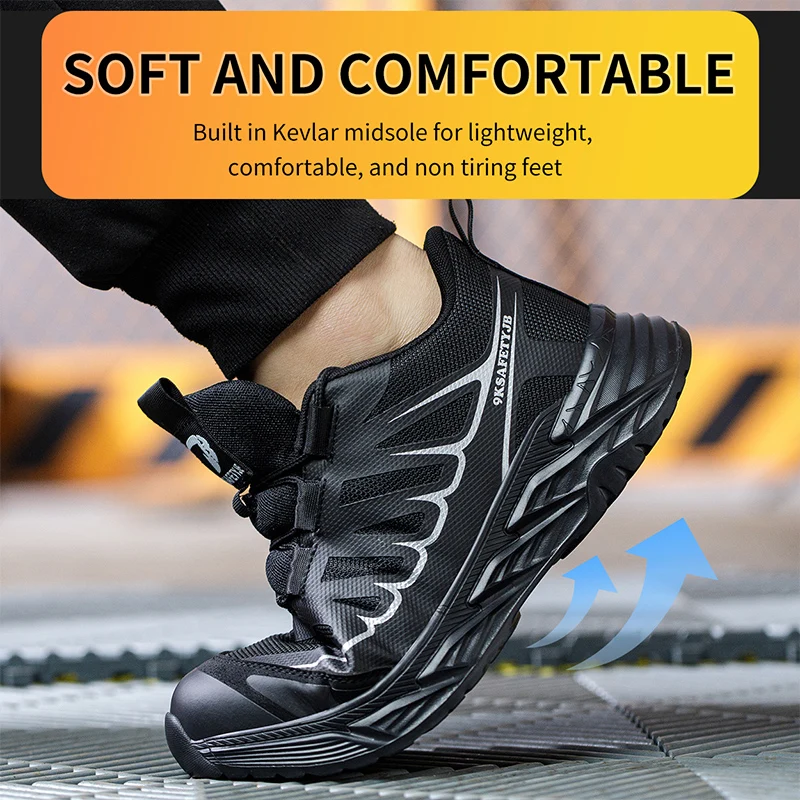 Мужские кроссовки со стальным носком защитная Рабочая обувь неразрушаемые