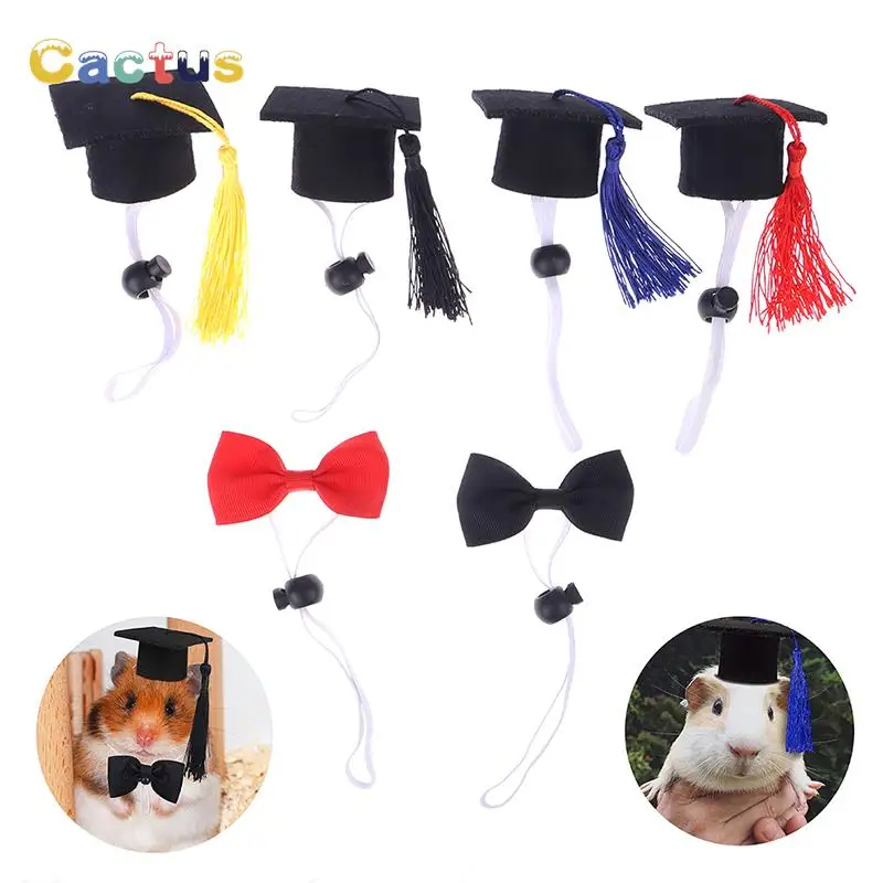 

Миниатюрный набор шапок с галстуком-бабочкой для выпускного вечера, шапки для домашних животных, аксессуары для костюмов, украшение для кукольной одежды, декор для кукольного домика