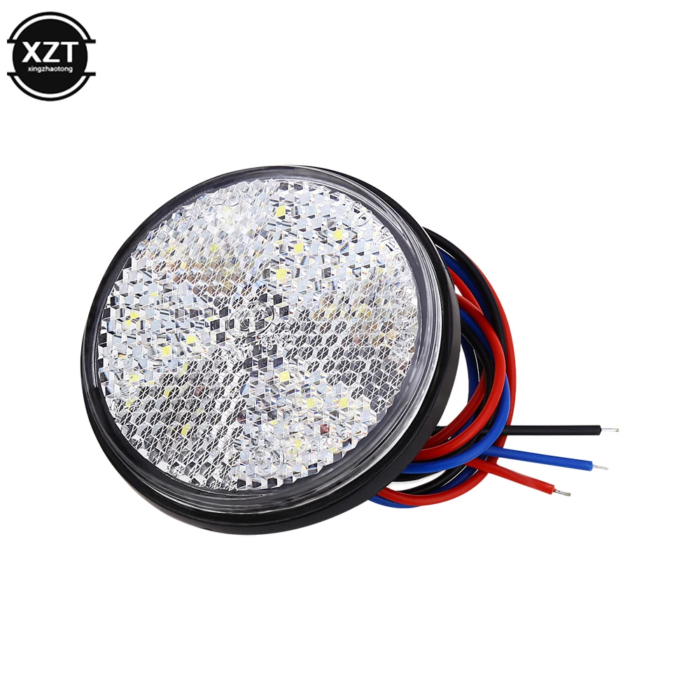 

12 В круглые задние фонари для мотоцикла, отражатель заднего бампера, светодиодный внешний фонарь для двигателя, стоп-сигнал, габаритный фонарь для автомобиля, грузовика