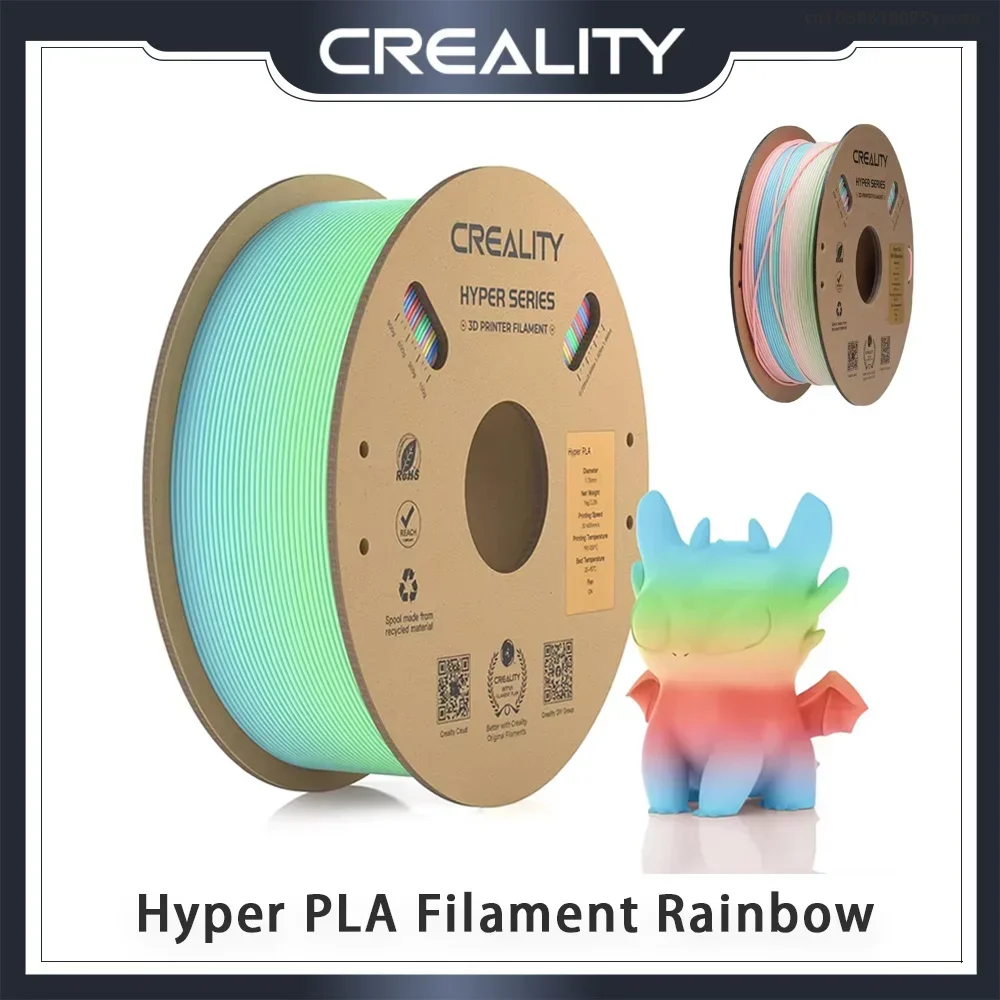 Creality Hyper PLA Filament Rainbow 1 75 мм кг ± 0 03 Точность Высокоскоростная нить для печати