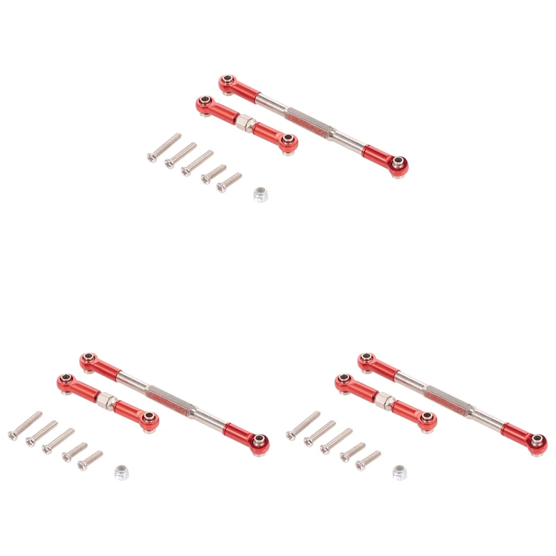 

3X RC рулевая тяга CNC обработка рулевая тяга набор стержней для WPL 1608T RC грузовик RC рулевая тяга набор, красный