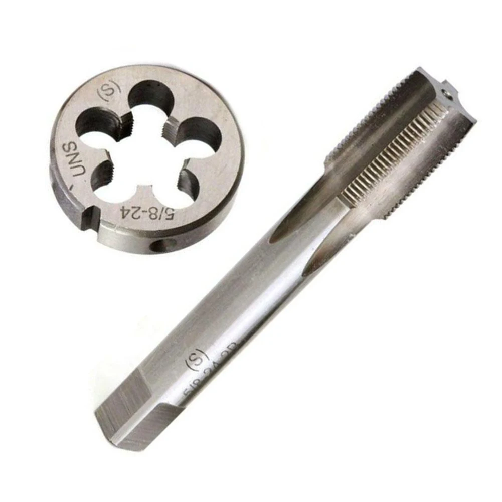 

5/8-24 UNS HSS Tap And Die Set Right-hand Screw Thread 94mm Tap 38mm Die Drill Machine Plug Metal Tapping Tool Hand Tool