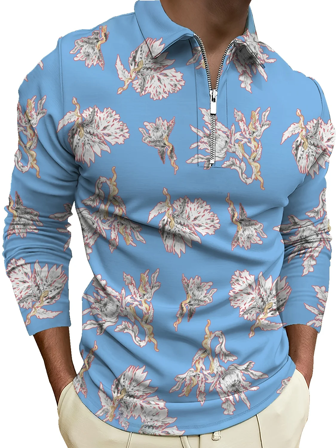 

Японское литературное Ретро кокосовое дерево с цветочным рисунком, мужское освежающее повседневное лацкан с длинными рукавами для молодых...