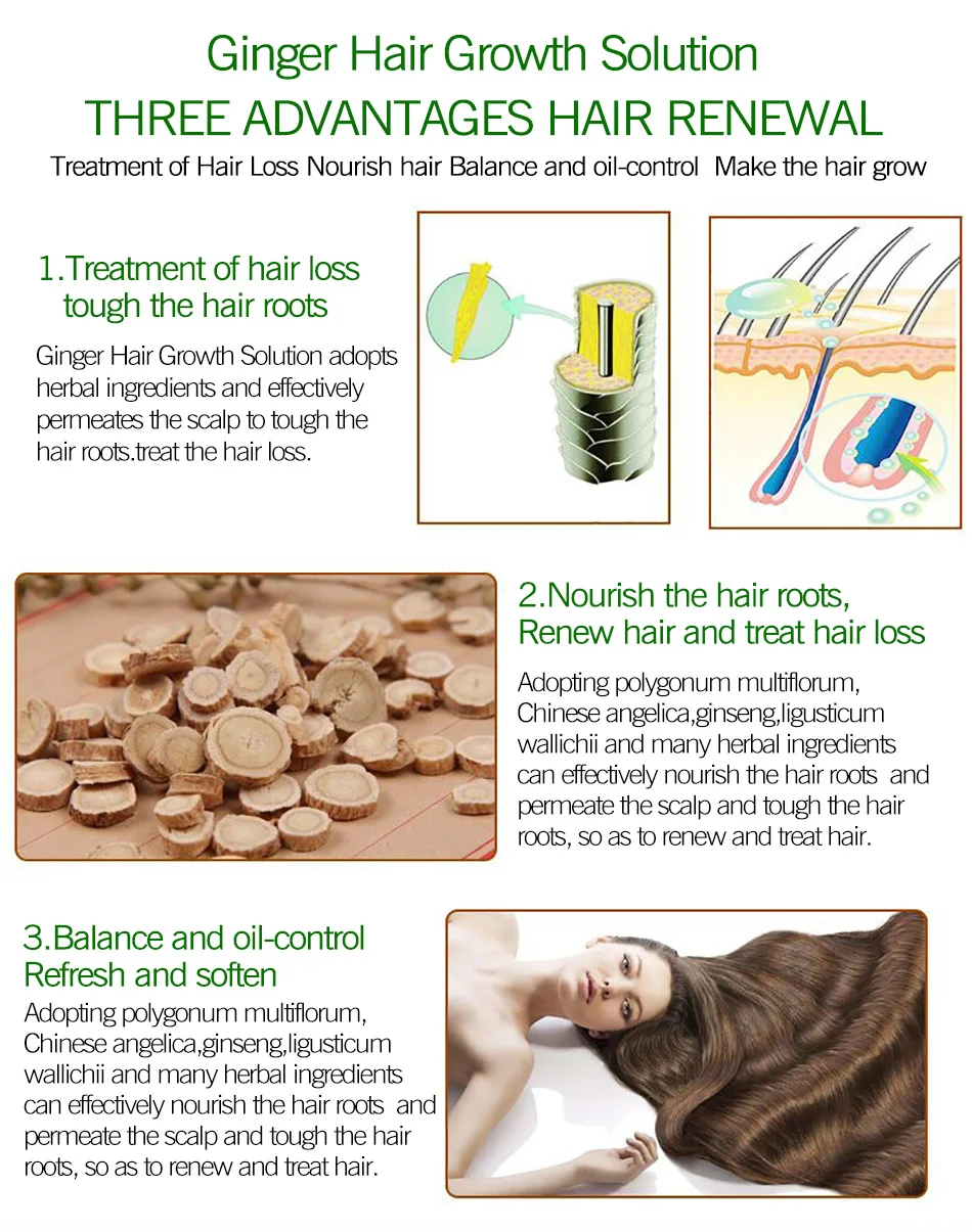 Имбирная Сыворотка для роста волос спрей против выпадения продукты быстрого
