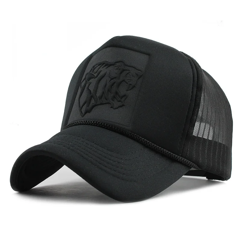 

Hip Hop Black Leopard Print Curved Baseball Caps Summer Mesh Snapback Hats for Women Men Casquette Trucker Cap
