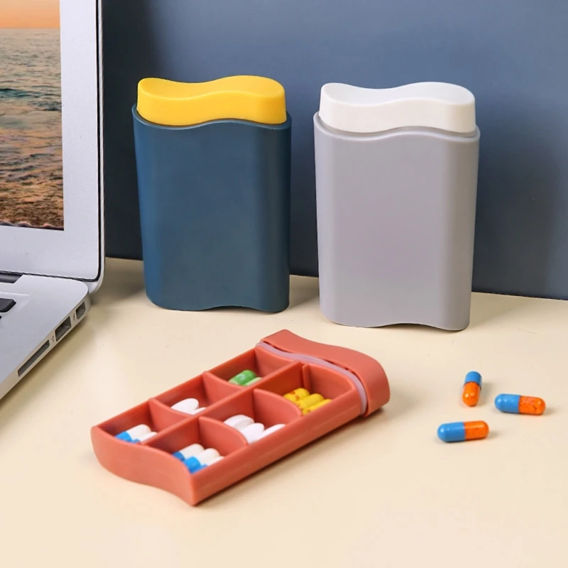 

Portable Mini Plastic Pill Box Organizer Small Case Pulling Tablet Dispenser 53CA