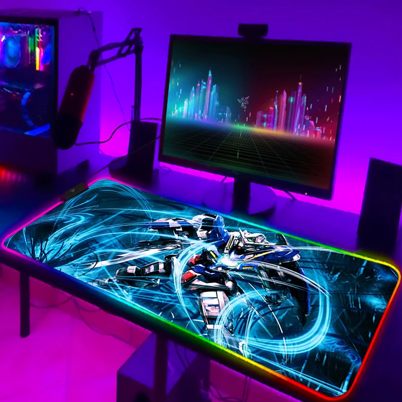 

Gamer Xxl Large Anime RGB Mouse Pad Gaming Desk Accessories Gundam LED Mousepad Keyboard Mat Deskmat Mats Mause Pc Pads Carpet