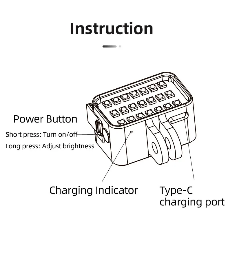 Магнитная светодиодная мини-вспышка для видеосъемки Dji Action 2 Gopro 10 |