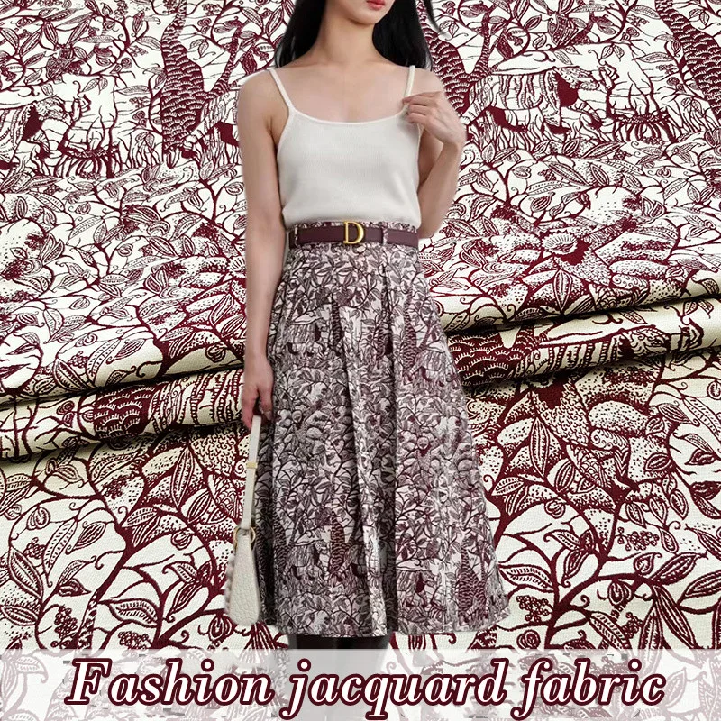 

Фэнтези лес Европа и Америка Showplace Высококачественная пряжа окрашенное жаккардовое платье комплект ткани модная парчовая ткань на метр