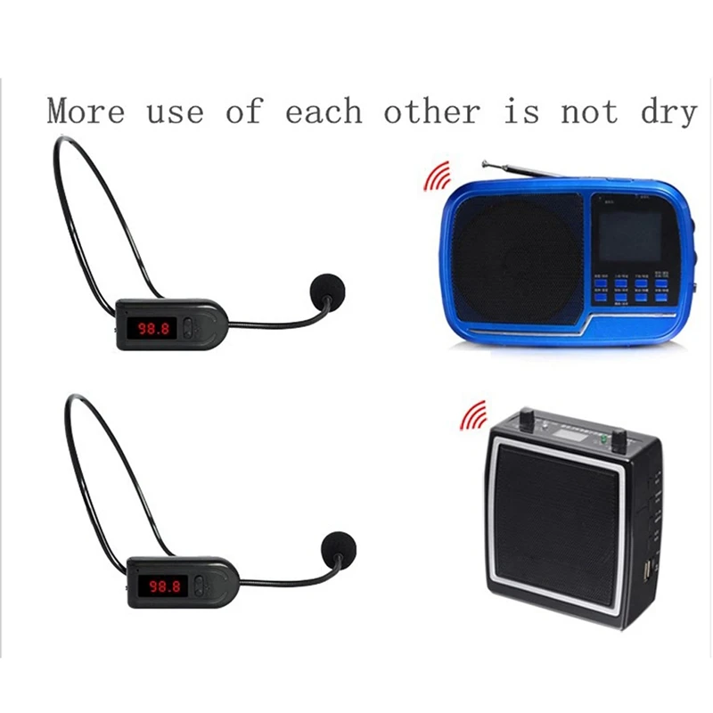 Wireless Microphone Headset For Voice Amplifier Megaphone Radio Mic Loudspeaker Stage Speakers Conferenceetc