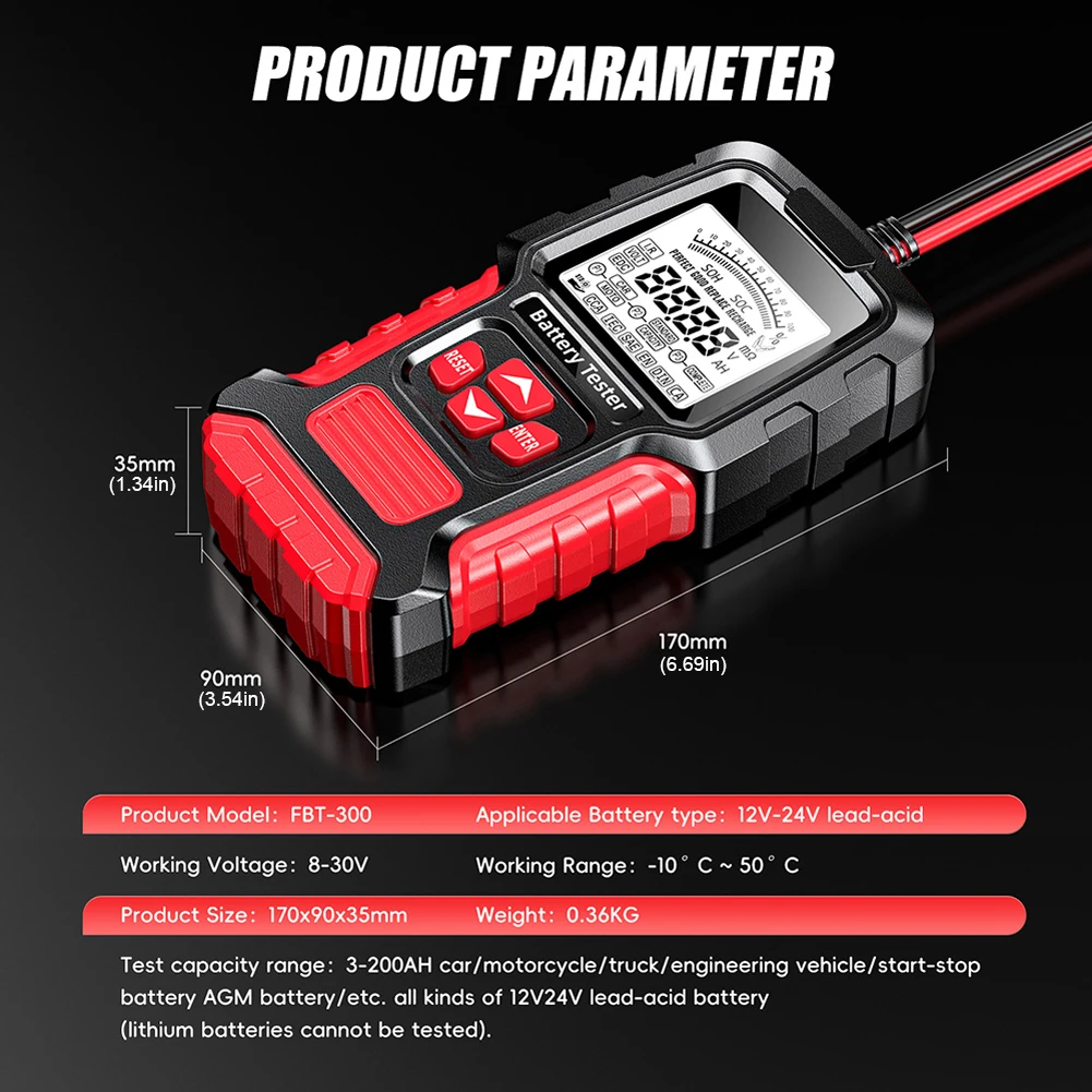 Анализатор аккумулятора тестовый инструмент SOH SOC CCA ИК-измерительный цифровой