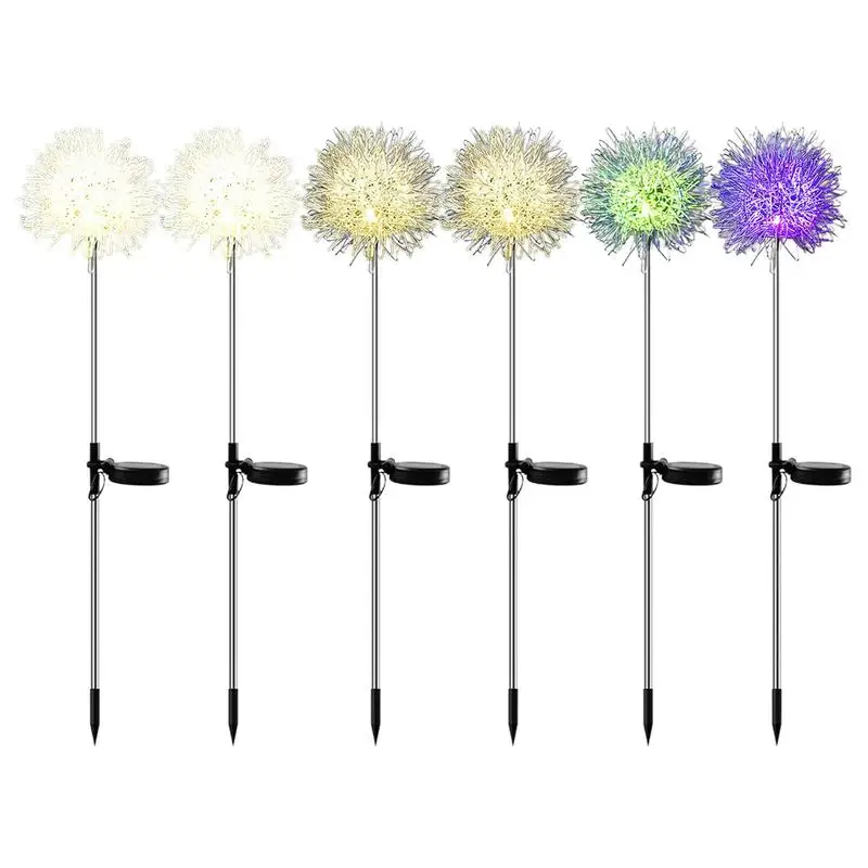 

Solar Lights Outdoor Garden Decor 2pcs Dandelion Flower Stake Landscape Lights IP65 Waterproof 3 Lighting Modes Solar Garden