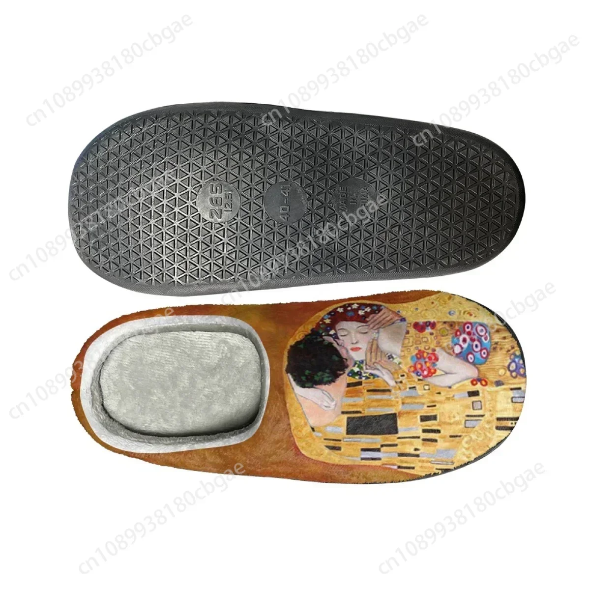 WHEREISART Gustav Klimt The Kiss с принтом женские домашние тапочки хлопковые фланелевые